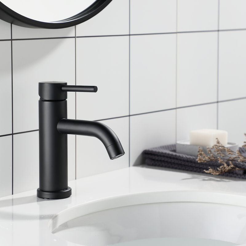 Robinet pour salle de bain à un trou Herold, Noir mat