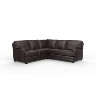 Lanier 2x2 100% Full Top Grain Leather Sectional