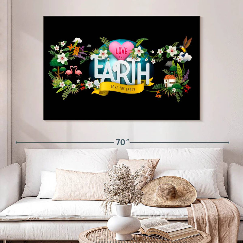 Floral Love The Earth, H 34 po x l 51 po
