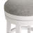 Clara Swivel Upholstered Counter Height Stool, White - 360-Degree Swivel, Silver Satin Nailhead Accents, Solid Rubberwood, Backless Design, Built-In Metal-Plated Footrest, Kitchen Island, Bistro Table-72726589-72726591-72726593