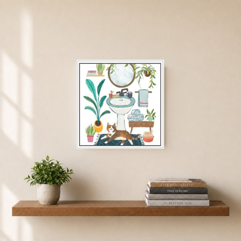 "Urban Jungle Bath I" par Mary Urban - Impression sur toile, 28" H x 28" W, Blanc