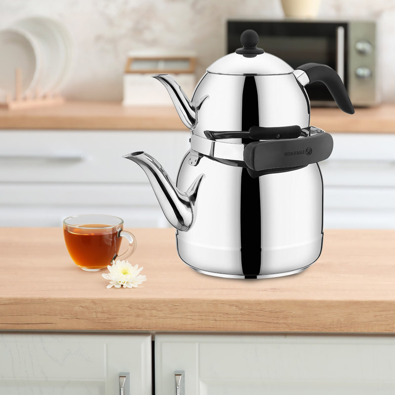Korkmaz 118oz. Stainless Steel Teapot