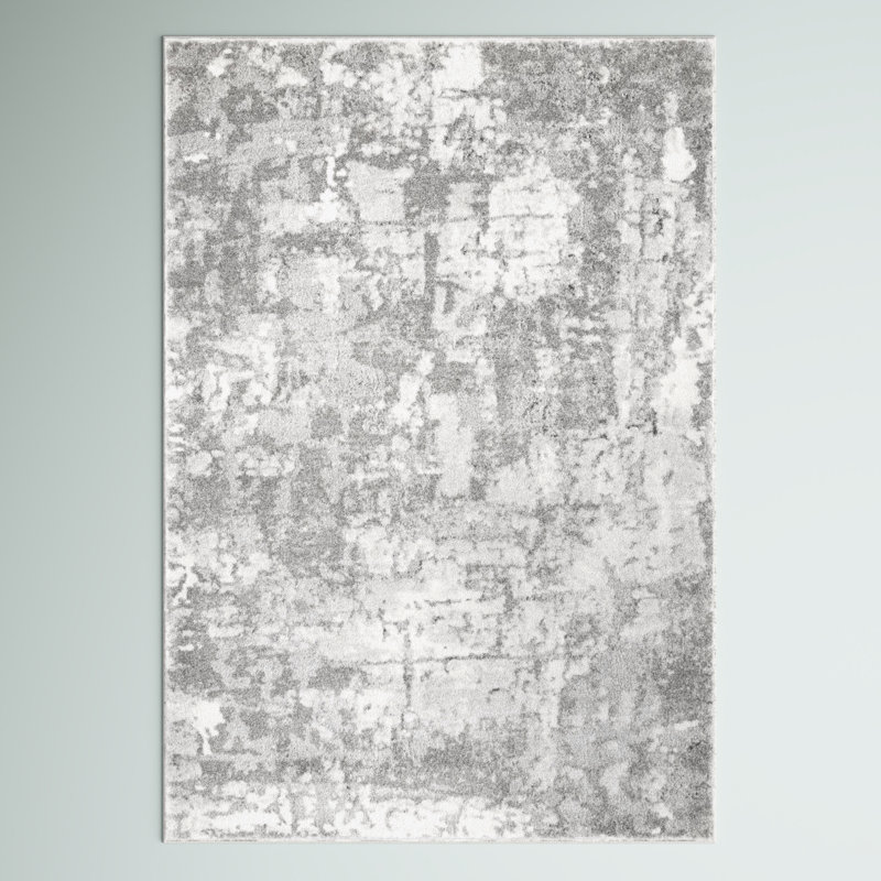 Warnick Abstract Indoor Rug, Rectangle 6'7" x 9'