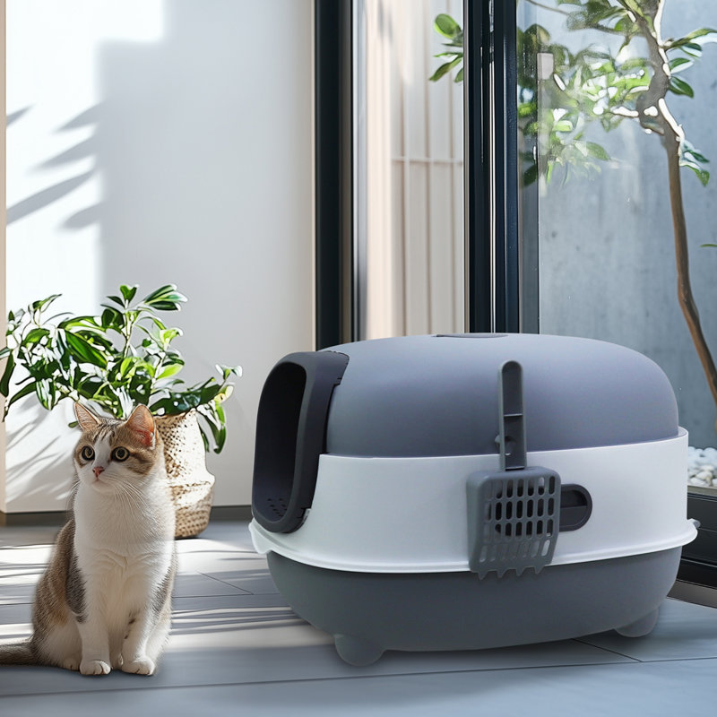 Plastic Cat Litter Box Enclosure With Scoop