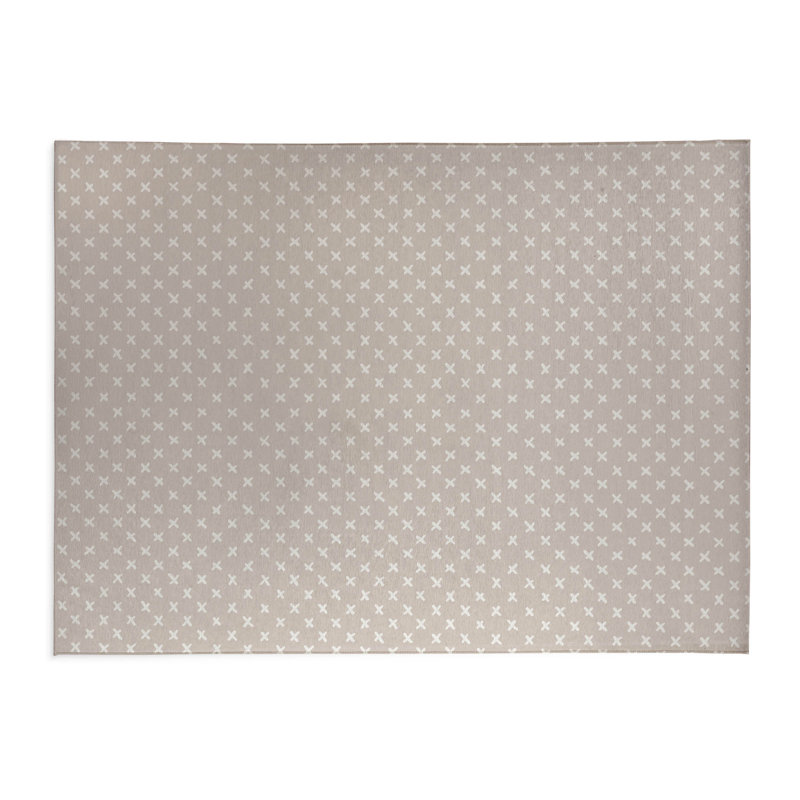 Criss Cross Kids Play Mat, Rectangle 3' x 5', Taupe