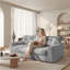 Causeuse de sol en chenille étincelante 55,11 po gris moderne avec coussin en mousse viscoélastique, dossier amovible et poches latérales
