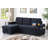Aurora II 84"W Dark Gray Woven Fabric Reversible Sleeper Sectional Sofa With Storage Chaise-911218854
