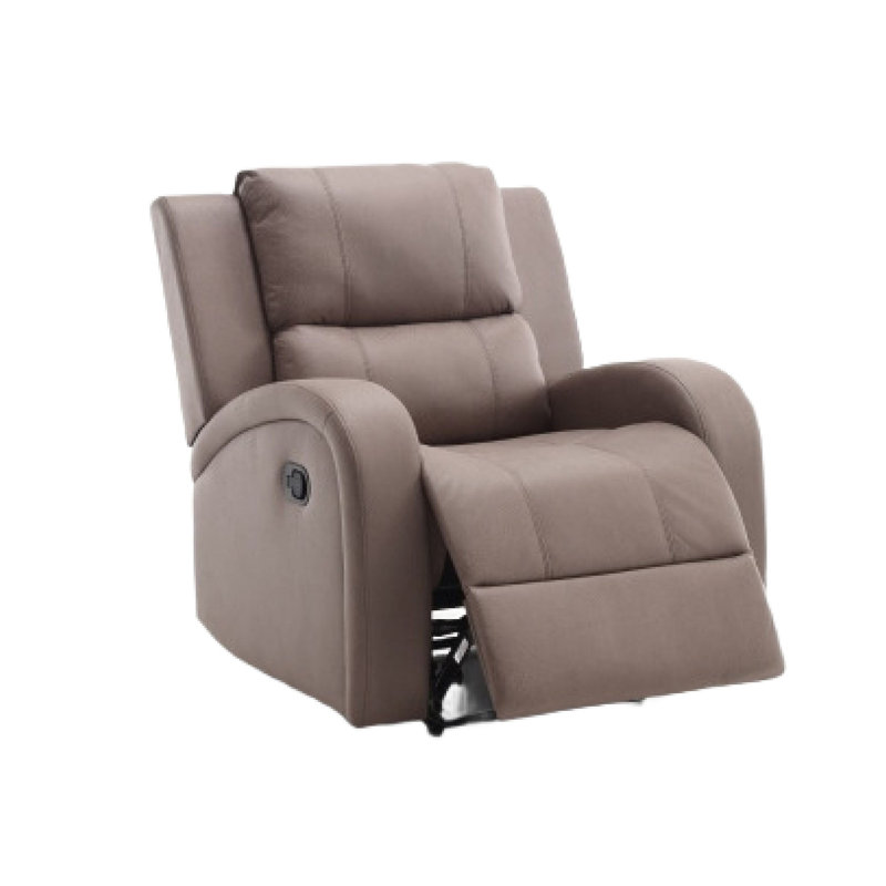 Fauteuil inclinable manuel, dossier capitonné, similicuir brun