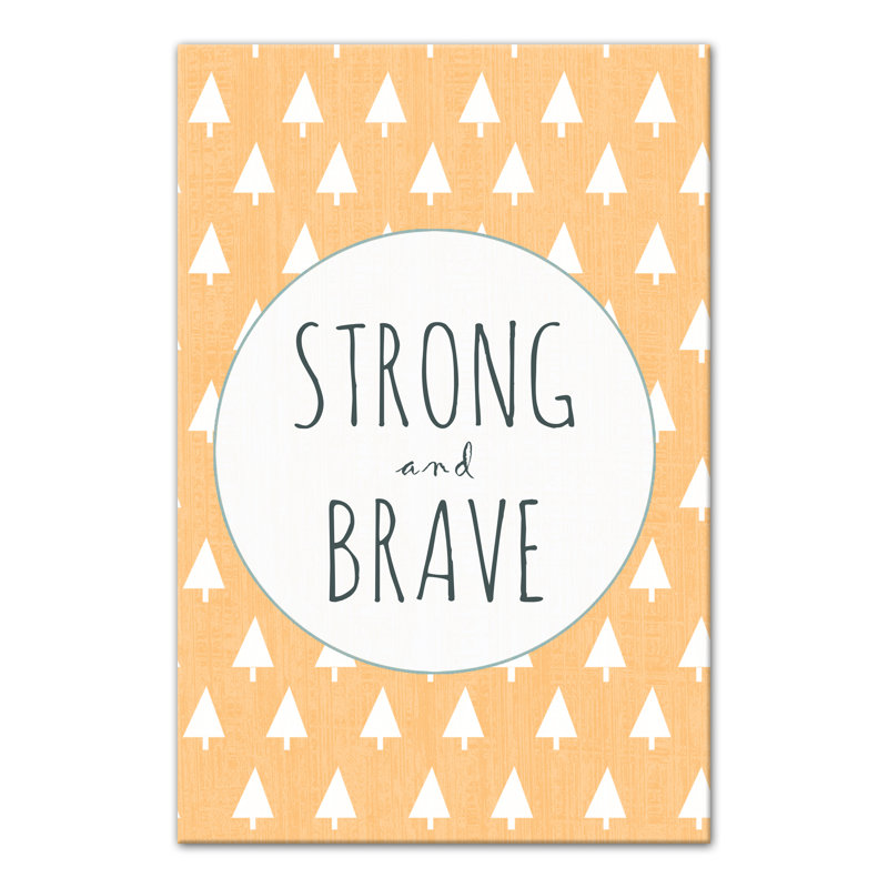 Art sur toile solide et courage Brannon, H 18 po x l 12 po x P 1,25 po, Orange