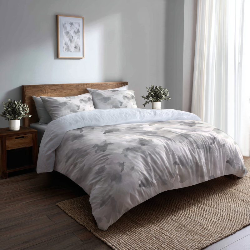 Ensemble de literie moderne 3 pièces - Ensemble de housse de couette et coussin décoratif Abstract