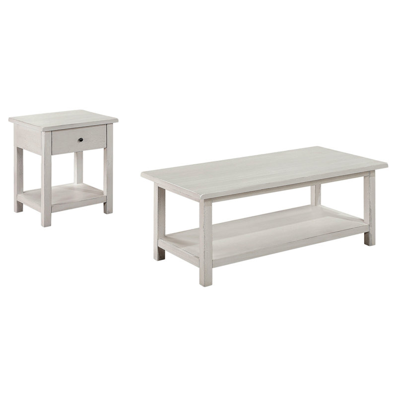 Ensemble de tables basses 2 pièces et 1 tiroir Castleton White, Java