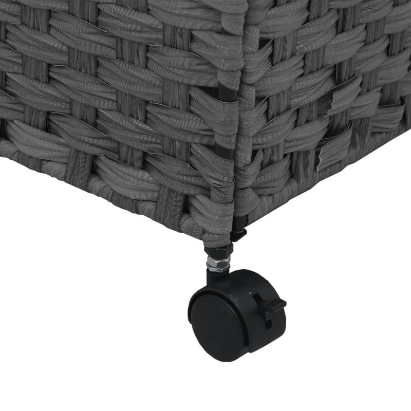  Panier à linge avec roues en rotin, Gris, H 23,8 po x l 23,6 po x P 13,8 po