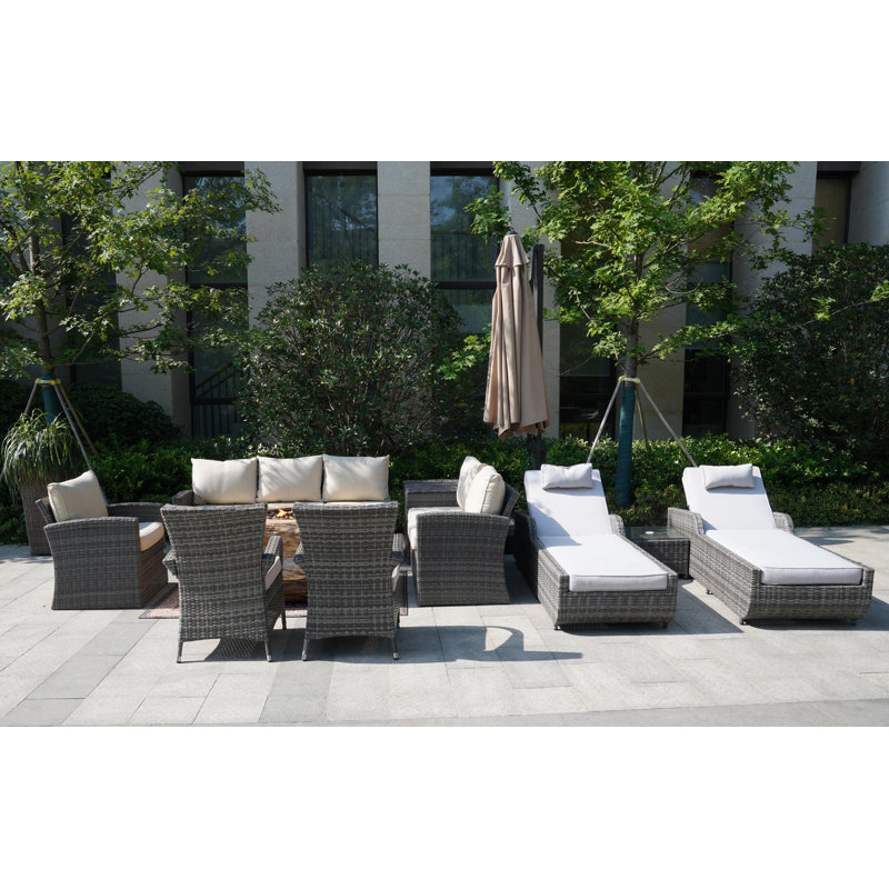 Colombe 10 - Person Patio Conversation Set with Cushions