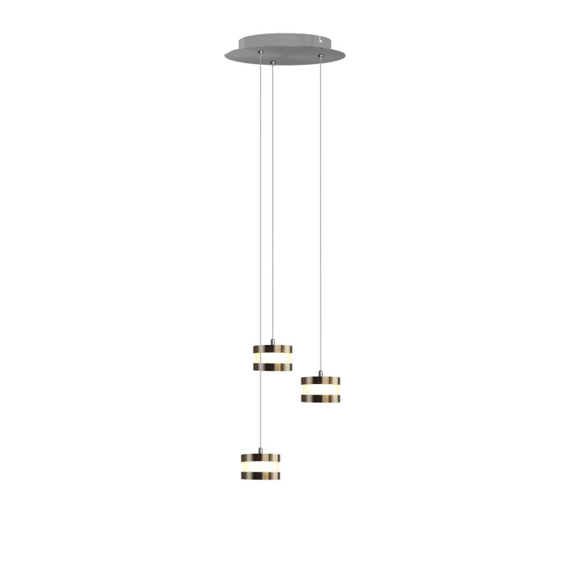 Karter 3 - Light Cluster Pendant, 2" H x 10" W x 10" D, Brushed Brass