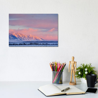 Sunrise on the Teton Range 1 Piece Wrapped Canvas Wall Art