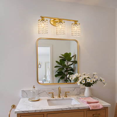 Ayushma Crystal Cylinder Dimmable Bathroom Vanity Lights