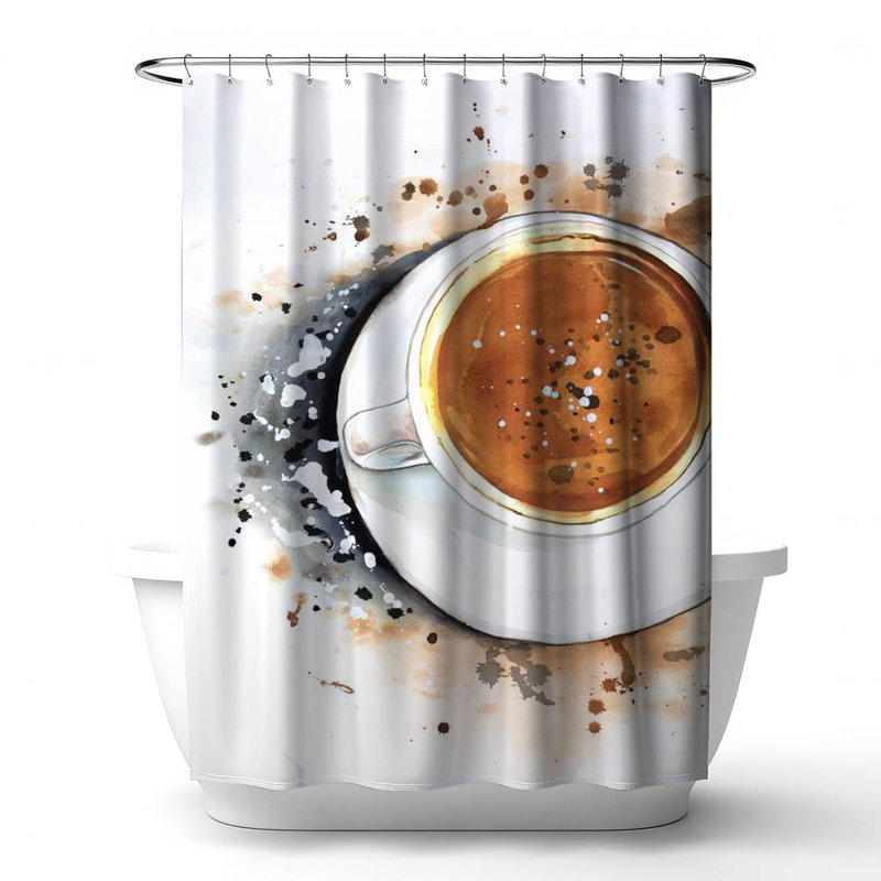 Shower Curtain GA98 – Polyester Shower Curtain, Dye Sublimation Print, 71" W × 74" L