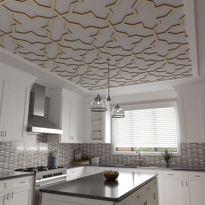 Laird Decorative Ceiling Fretwork, Pink, 66.83" H x 66.83" W x 0.375" D