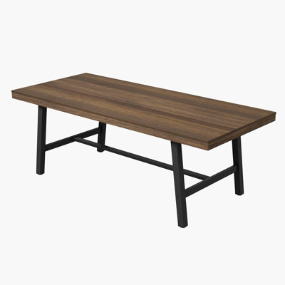 78.7" Industrial Dining Table for 6-8, Large Rectangular Kitchen Table with Sturdy Metal Frame