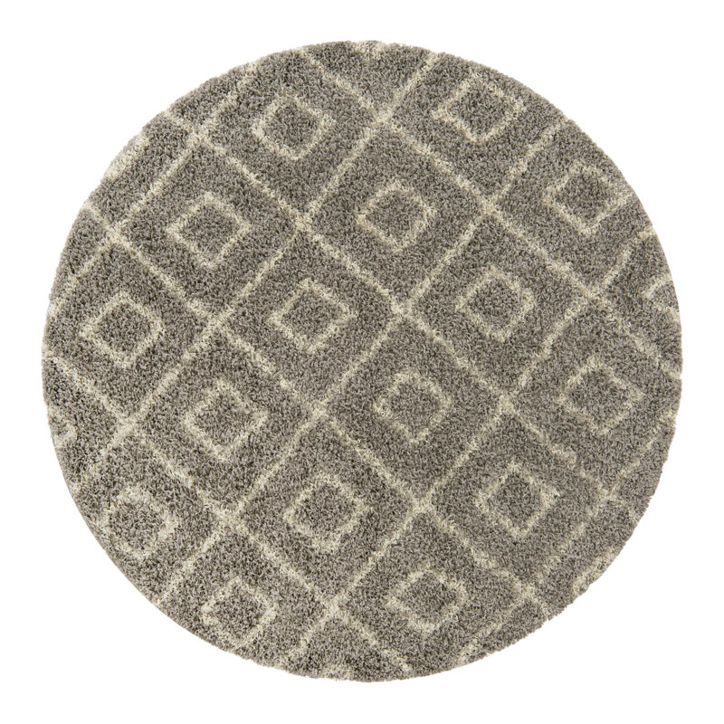 Azbill Geometric Indoor Rug, Round 6'