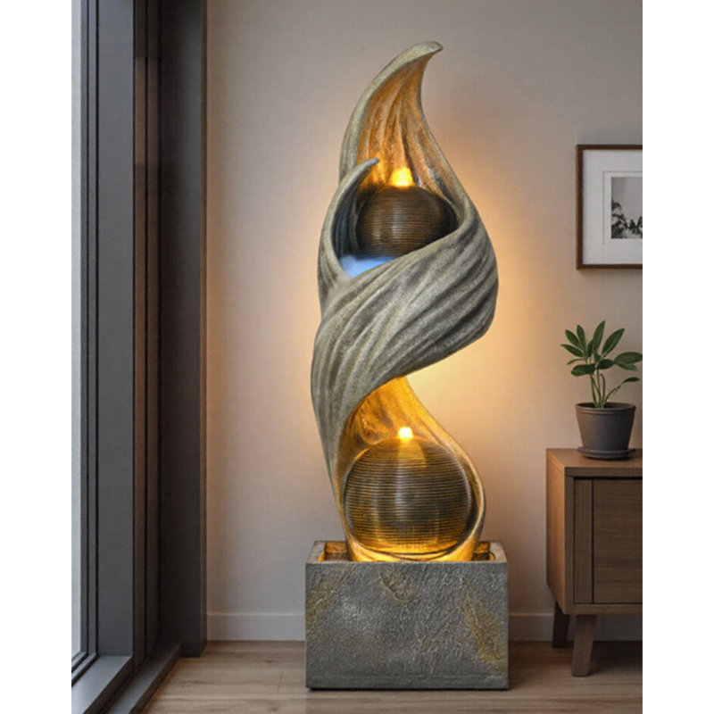 Neo - Chinese Style Resin Irregular - shaped Flowing Water Ornament