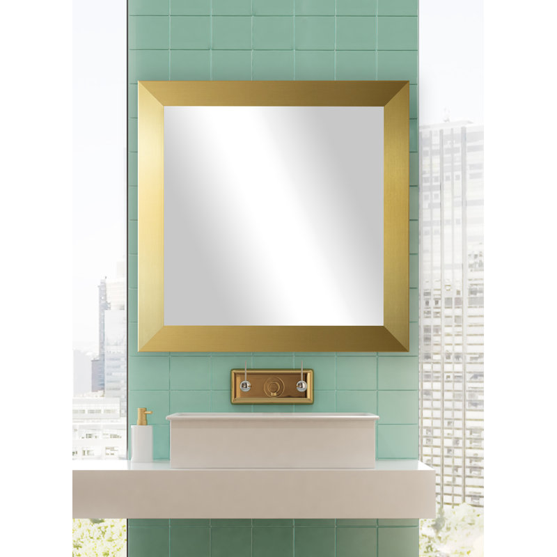 Aureliano Wood Flat Wall Mirror, 25.5" x 25.5"