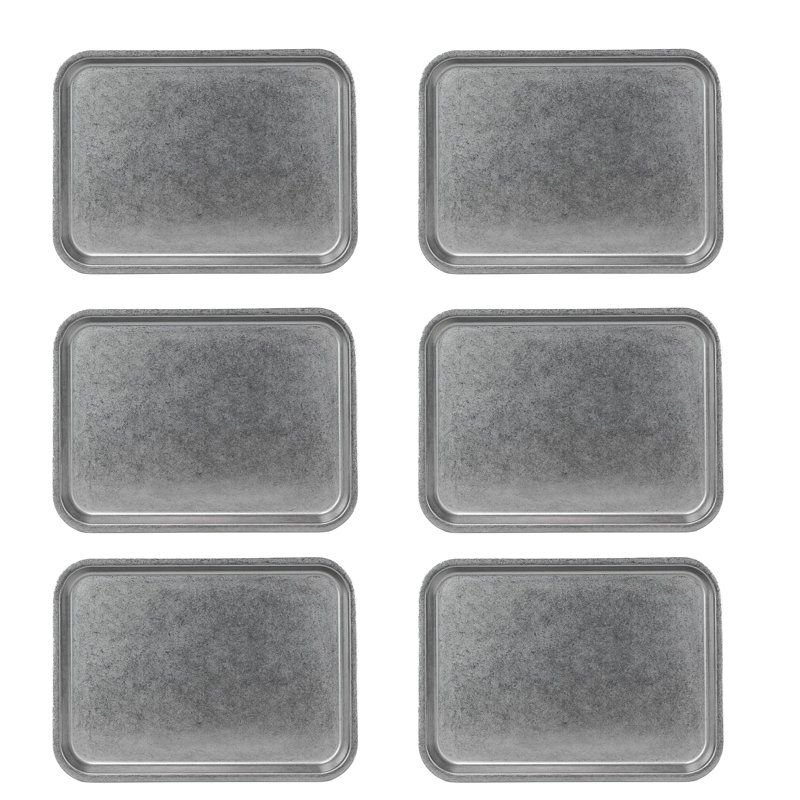 10 Strawberry Street Moab Stainless Steel Coupe Dinnerware, 8" X 11" Rectangular Plate