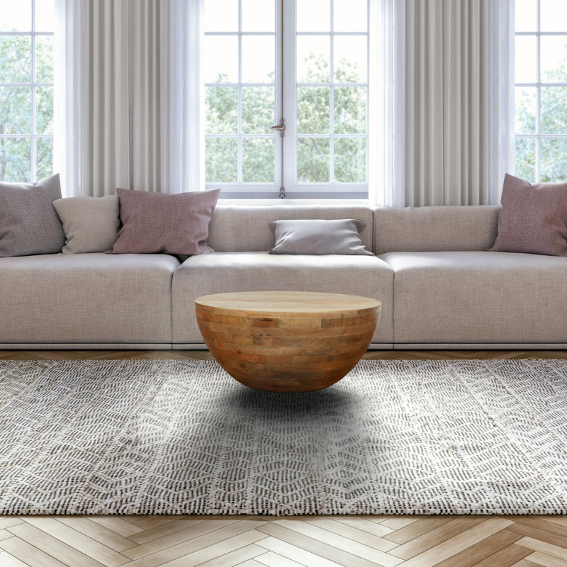 31"L Elshan Solid Wood Block Coffee Table