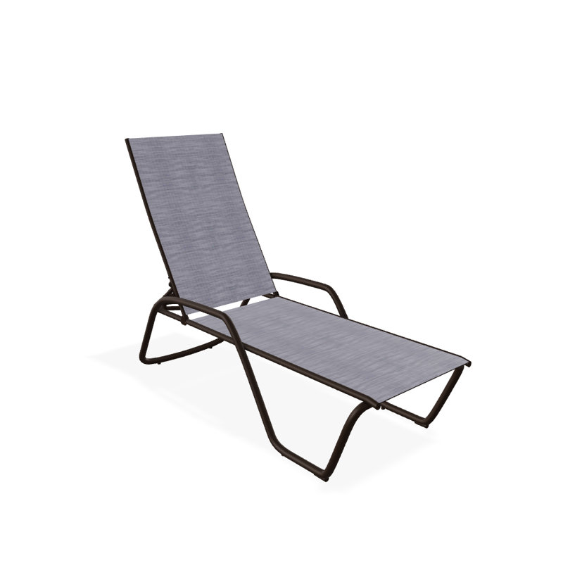 Outdoor Rust-Resistant Metal Chaise Lounge, Textured Kona, Brooks