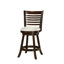 Tabouret pivotant rembourré avec structure en bois massif Leakey-48312774-48312776