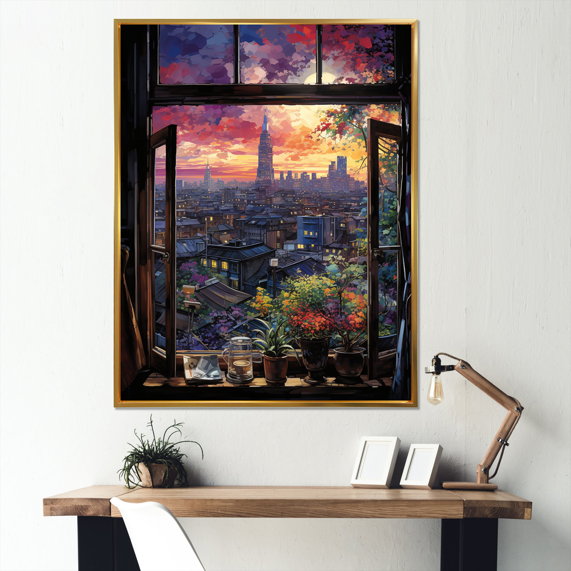 Japan Window Night Lark Manor™ Night In Tokyo Window View III - Japan Wall Art | Wayfair