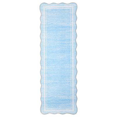Area Rug for Living Room Bedroom Non-Slip Low Pile Indoor Modern Striped Border Carpet Machine Washable High Traffic Dining Area Rug Fade-Resistant Soft Carpet for Kids Room Playroom