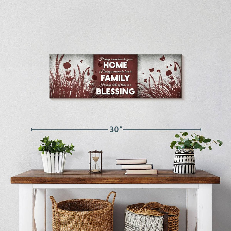 Impression sur toile Home and Family Blessing, H 8 po x l 24 po x P 1 po