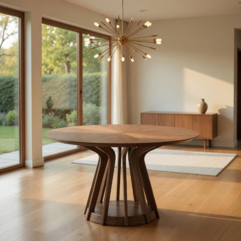 Table de salle à manger Koen, style scandinave, bois brun noyer 47 po