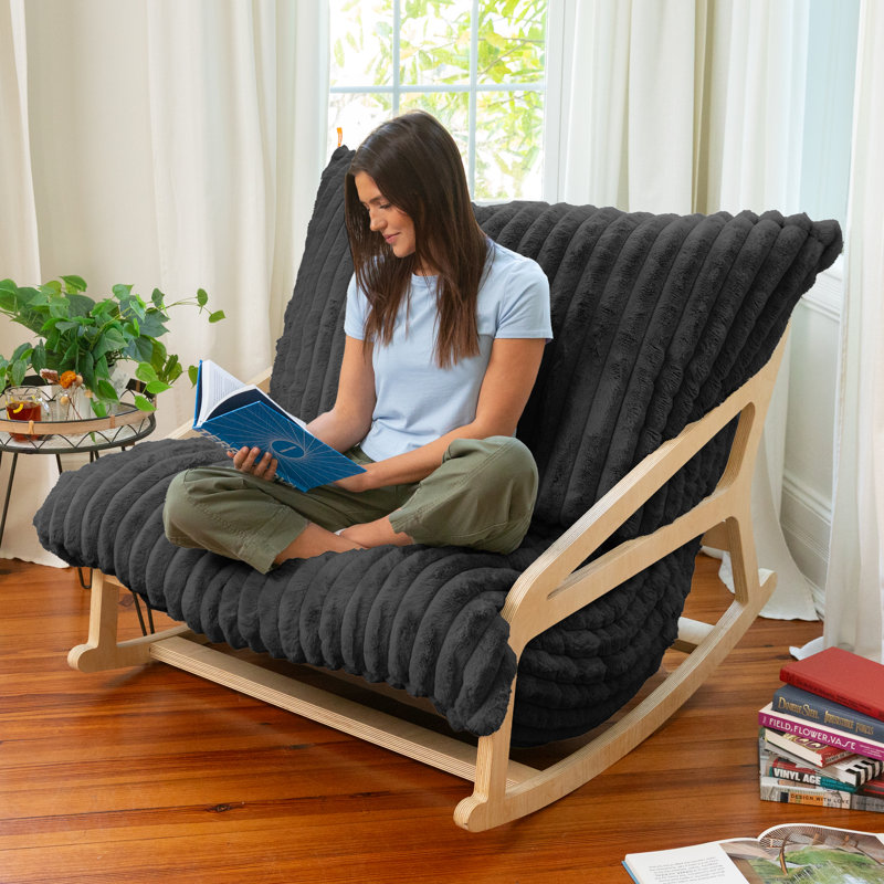 Chaise berçante avec coussin de coussin Saxx, Noir