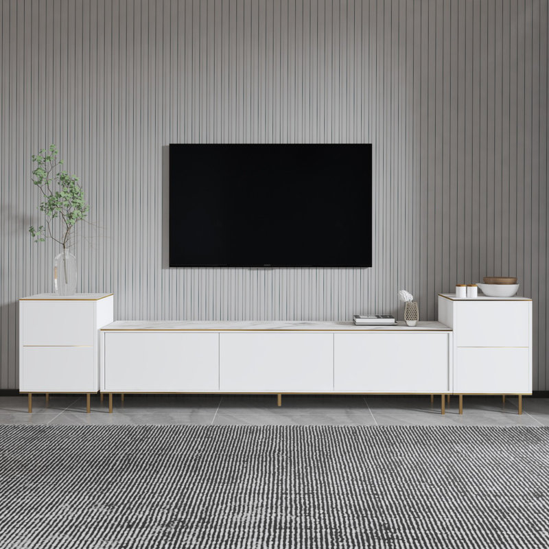 Keikei Unfinished TV Stand, White
