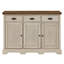 Buffet bas en bois d'hévéa à 3 tiroirs de 52 po de largeur-2071650372