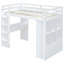 Lit mezzanine simple blanc avec plusieurs fonctions - DEL, tablettes, rangement supplémentaire de style bureau-1491839437-1491839439