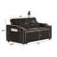 Canapé-lit convertible 3 en 1 en velours, avec fauteuil inclinable, dossier réglable, ports USB et Type-C, support pour téléphone, porte-gobelets et poches latérales.-134738001