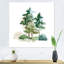 Arbres de brousse et prairie sur fond blanc - peinture sur toile-67444040-67444041