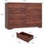 Grande commode moderne en bois avec 6 tiroirs et rangement profond-1167357203