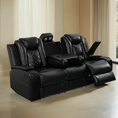Canapé inclinable en cuir noir