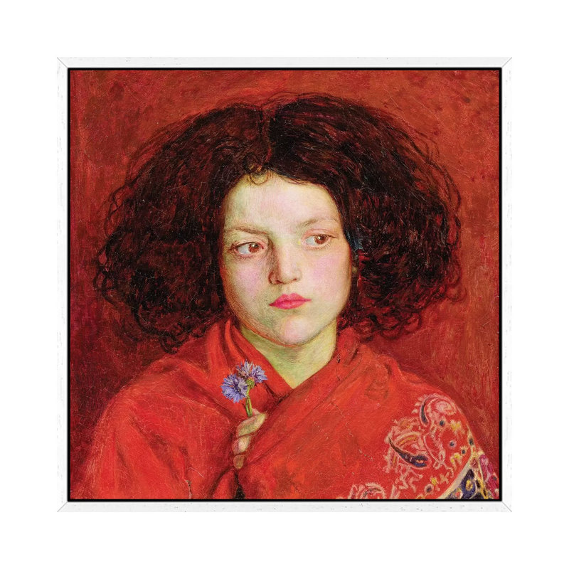 The Irish Girl, 1860 by Ford Madox Brown - Painting on Canvas, White Framed, 45.72cm H x 45.72cm W x 3.81cm D
