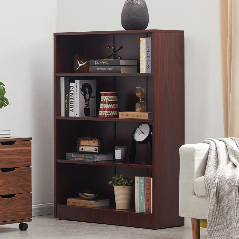 Cremorne Modern Standard Bookcase, Cherry, (4 shelves) 48" H x 33" W x 11.6" D
