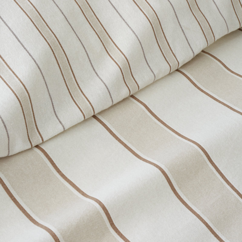 Brushed Regal Stripe Cotton Reversible Duvet Cover Set, Single