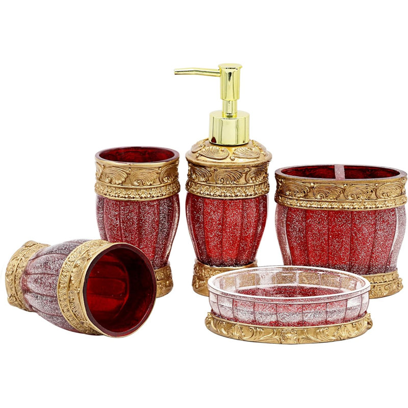 Retro red bathroom accessories