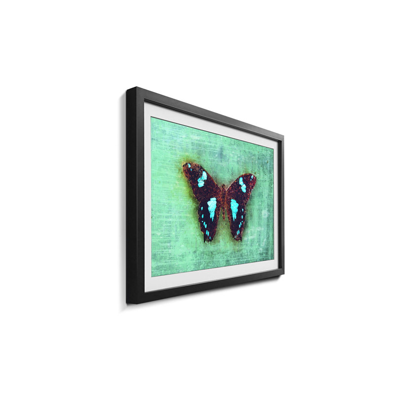 Streetart Gloomy Butterfly - Single Picture Frame Print, 64cm H x 84cm W x 2.2cm D
