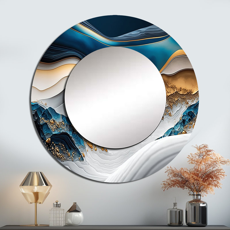 «Priseis Geode Waves Blue II - Abstract Unique, 36 po x 36 po