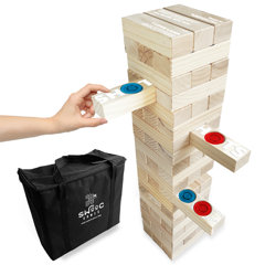 Large Tower Wooden Stacking Outdoor Games for Adults and Family Yard Lawn Blocks  Games - Includes Rules and Carrying Bag-54 Pcs Premium Wood: Buy Online at  Best Price in UAE 