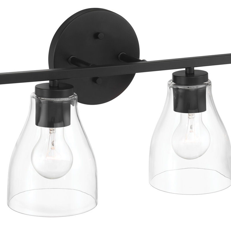 Éclairage pour meuble-lavabo à intensité variable Keston, Noir mat, Six lumières, H 10 po x l 49,5 po x P 6,5 po